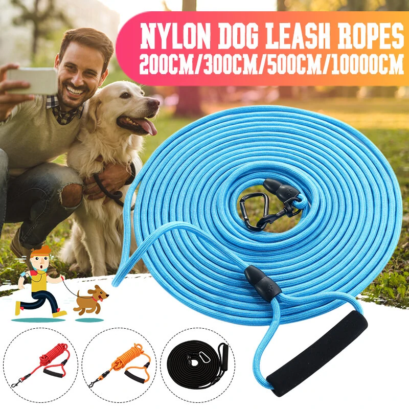 2m/3m/5m/10m Pet Puppy Belt Black Training Strap Collar Rope Dog Leads Walking Leash 8mm Puppy Supplies - 3m