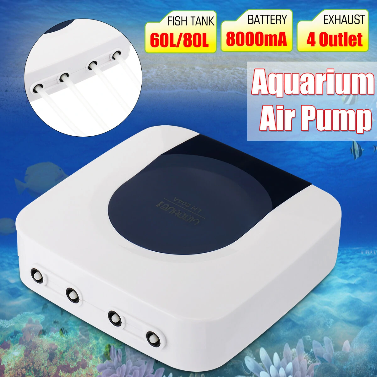 Four-hole oxygen pump high-power silent fishing rechargeable oxygen pump - #1