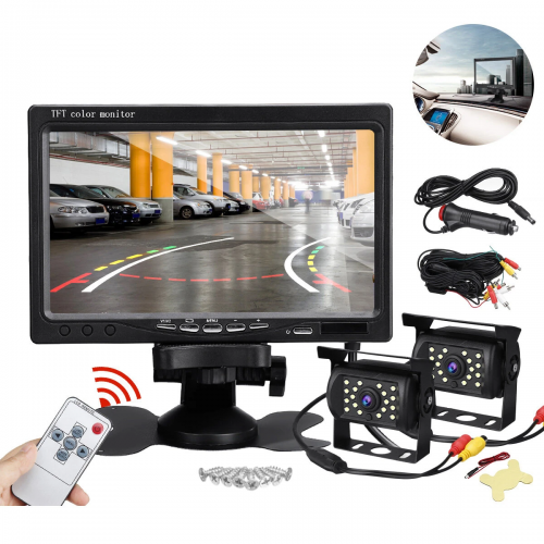 7'' LCD Monitor + Rear View Backup Camera For Truck Bus Lorry Caravan