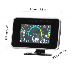 3-in-1 Car LCD Meter Digital Oil Pressure Voltage Water Temperature Gauge Universal Instrument 9-36V for Car Truck SUV RV