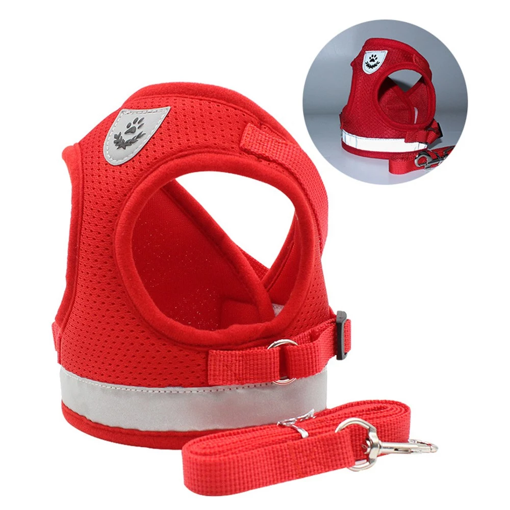 Dog Harness No-Pull Pet Harness Step-in Air Dog Harness, Soft Mesh Cat Harness, Step in Vest Harness Adjustable Outdoor Pet Vest, Reflective Harness f