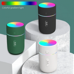 300ml Portable Air Humidifier Ultrasonic Aroma Essential Oil Diffuser USB Charging with Colorful Lights for Car Home Office - Pink