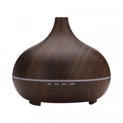 300ML Essential Diffuser Aromatherapy LED Ultrasonic Humidifier Air Purifier - Light wood grain With remote control