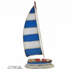 Resin sailing ship model with metal velamen