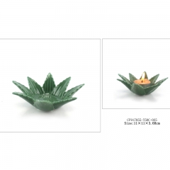Porcelain green aloe candle holder