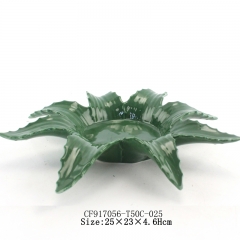 Porcelain green aloe candle holder