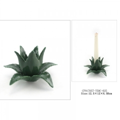 Porcelain green aloe candle holder