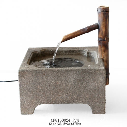 Resin Water Table Fountation Bamboo Square