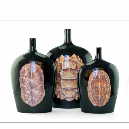 Ceramic turtle shell printing vase