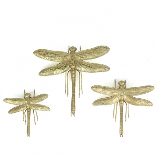 Resin drogonfly wall decor set of 3