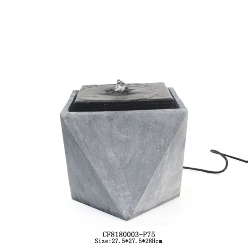 Resin water fountain cement look