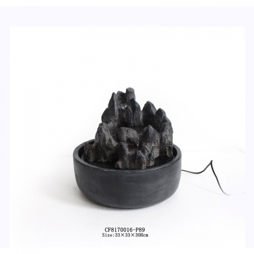Resin rockery fountain for indoor use
