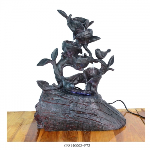 Resin tree stump bird and table water fountain