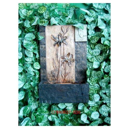 Resin Vertical floral pattern outdoor wall fountain