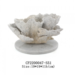 Resin coral on marble base decoration