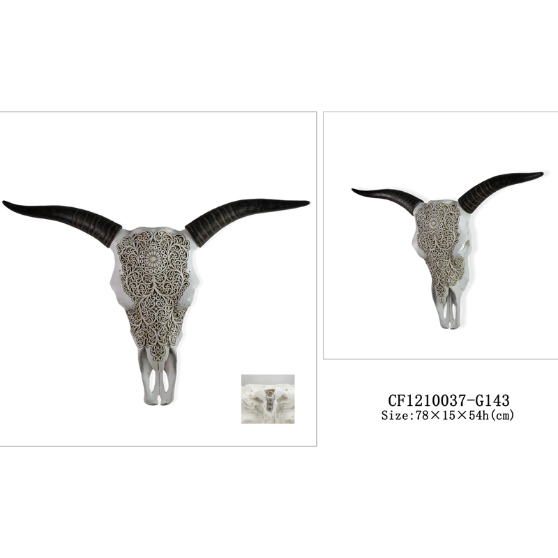 Resin bull skull wall decor