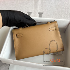 Kelly pochette Swift 4B Biscuit Gold