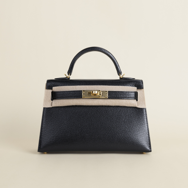 Kelly mini  Chevre 89 Noir GHW