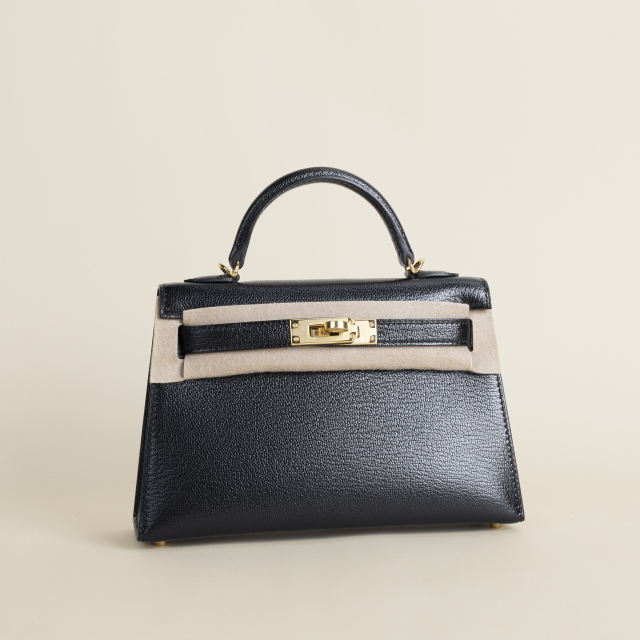Kelly mini  Chevre 89 Noir GHW