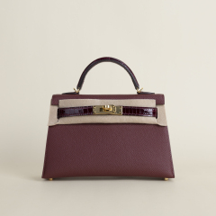 Kelly mini Touch Epsom/Shiny Alligator 55 Rouge H GHW