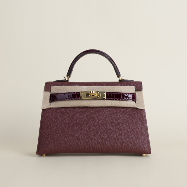 Kelly mini Touch Epsom/Shiny Alligator 55 Rouge H GHW