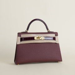Kelly mini Touch Epsom/Shiny Alligator 55 Rouge H GHW