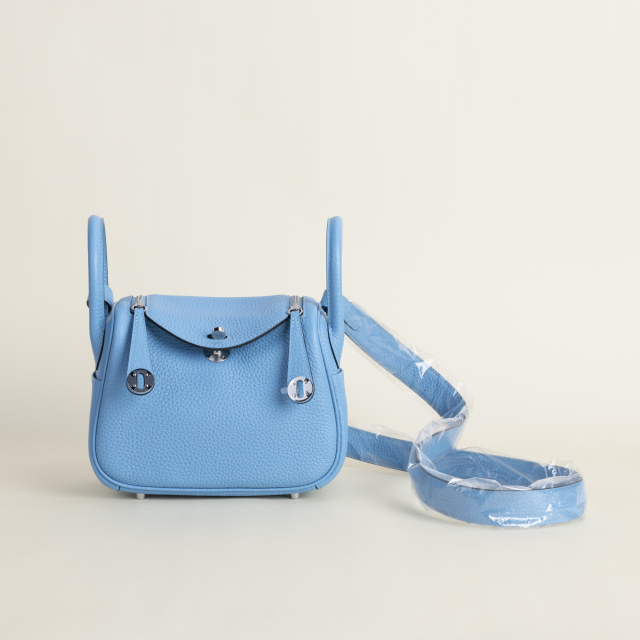 Mini Lindy Clemence leather Bleu de nord PHW  