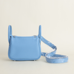 Mini Lindy Clemence leather Bleu de nord PHW  