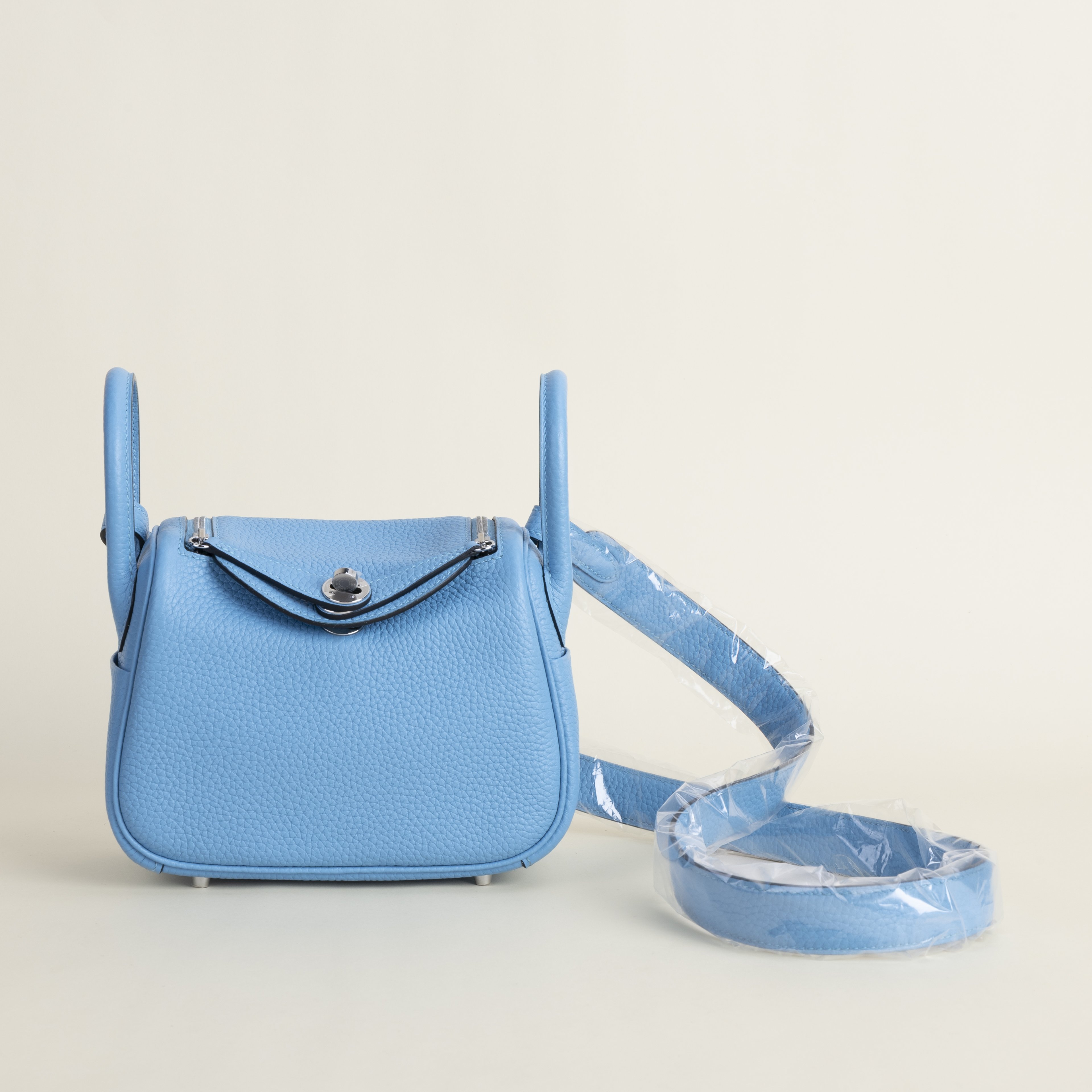 Mini Lindy Clemence leather Bleu de nord PHW  