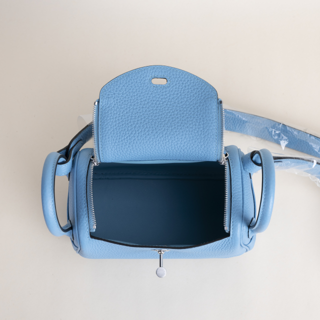 Mini Lindy Clemence leather Bleu de nord PHW  