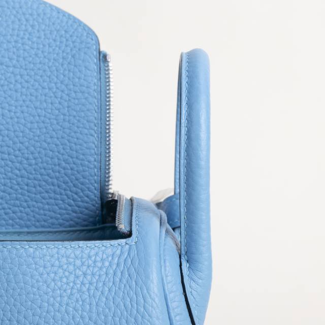 Mini Lindy Clemence leather Bleu de nord PHW  