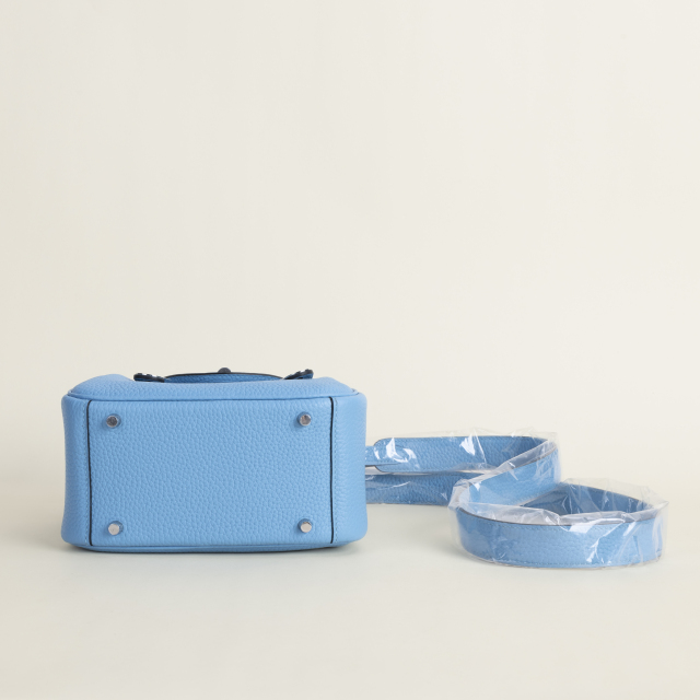 Mini Lindy Clemence leather Bleu de nord PHW  