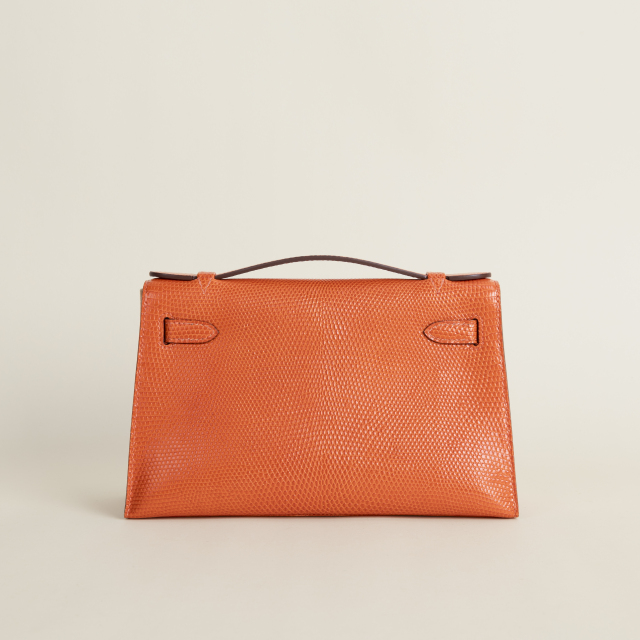 Kelly pochette Lizard skin CK93 Orange PHW