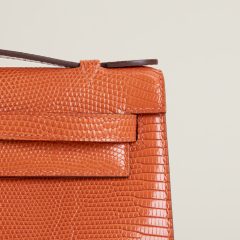 Kelly pochette Lizard skin CK93 Orange PHW