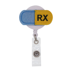 RX Pill Felt Badge Reel