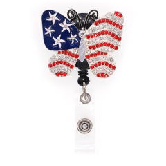 American Flag Butterfly Badge Reel