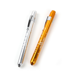 Emergency medical pupil pen flashlight LED yellow light white light