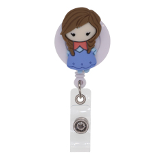 Cartoon Girl Resin Badge Reel