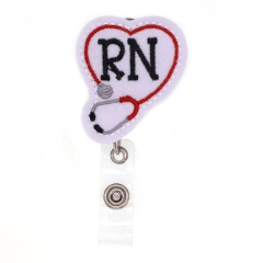 RN Stethoscope Series Felt Badge Reel