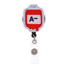 A- Blood Type Series Felt Badge Reel