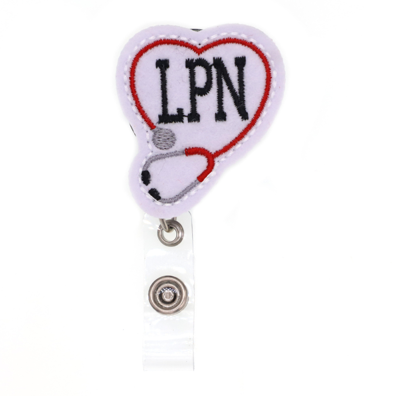 LPN Stethoscope Series Felt Badge Reel