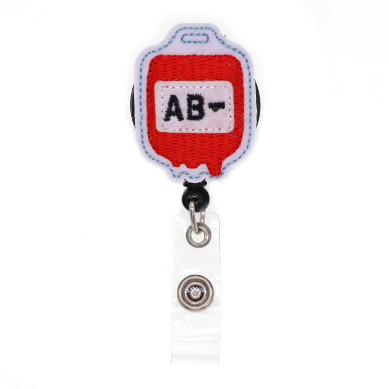 AB- Blood Type Series Felt Badge Reel