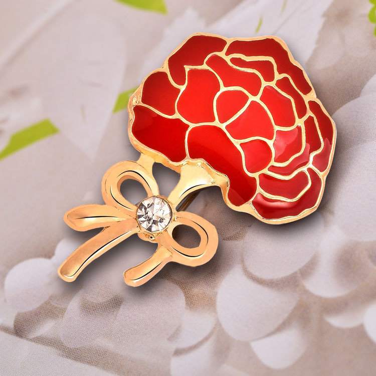 Mother's day carnation brooch high-grade brooch alloy drop brooch fashion clothing