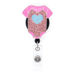 Baby Pink Clothes Badge Reel