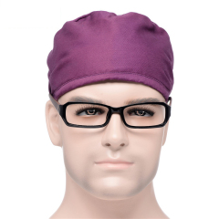 Surgical cap male and female doctor nurse sky blue cotton solid color dome lace-up operating room hat custom processing