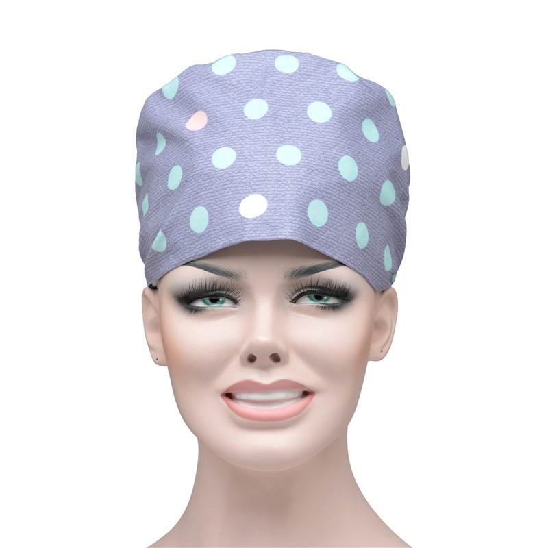 Medical nursr hat colorful animal print happy with face hat
