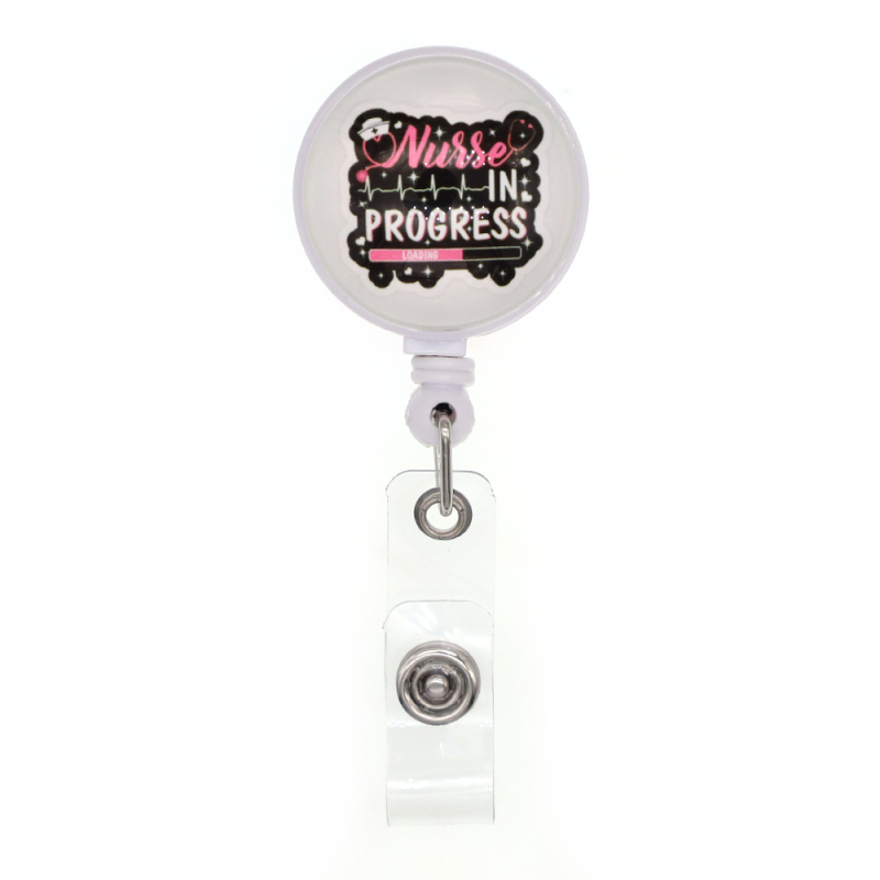 Not Fragile Crystal Glass Badge Reel