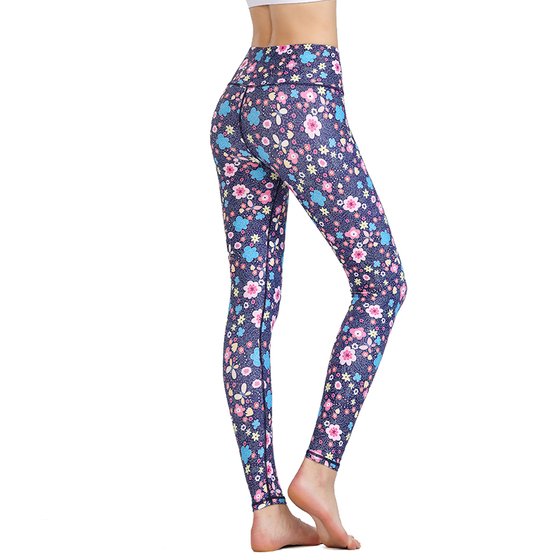 New style yoga clothes printed yoga pants women's tight-fitting high-waist hip-step fitness pants European and American sports