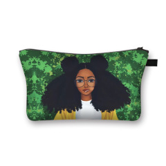 Black Girl Print Waterproof Cosmetic Bag Girl Clutch Fashion Travel Storage Bag