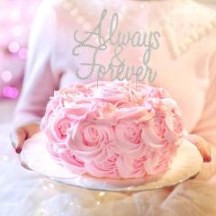 Always and Forever Wedding Cake Topper, Silver Decoration, Engagement Party, Bridal Shower, Romantic Toppers Supplies Party Decorations